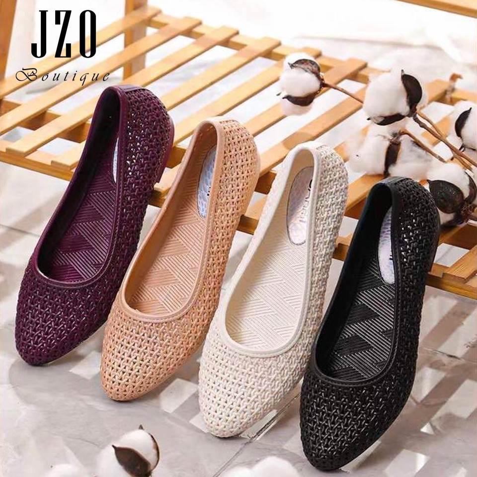 Giày nhựa bệt nữ đi mưa đi biển GNN1 - Chất liệu mềm dẻo - Mũi nhọn