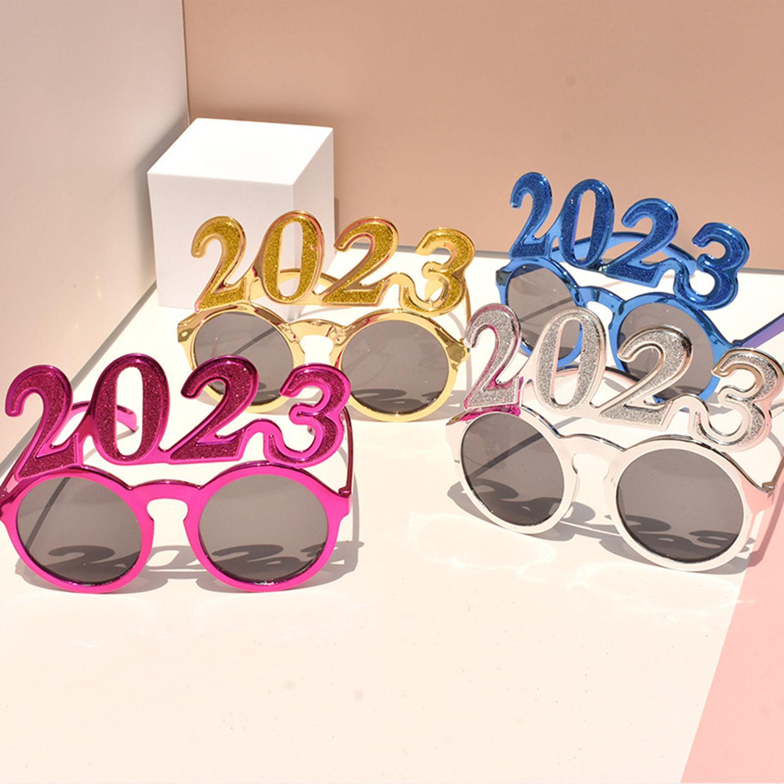 New Year Photo Glasses Photo Prop Eve Party Supplies 2023 Glasses Frame for Adults