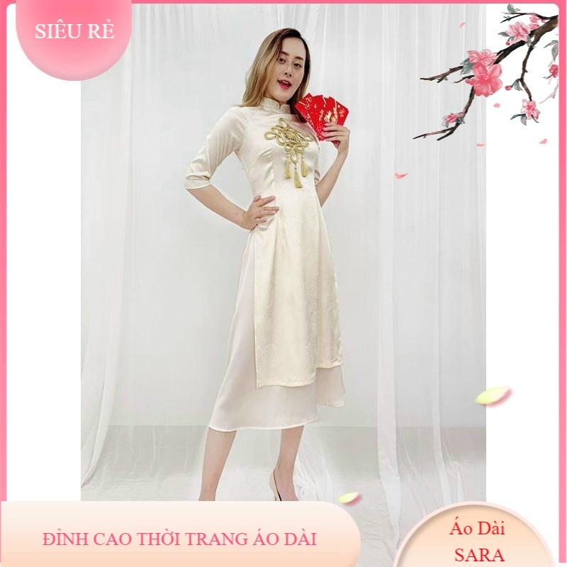 SET ÁO DÀI CÁCH TÂN ĐÍNH HỌA TIẾT