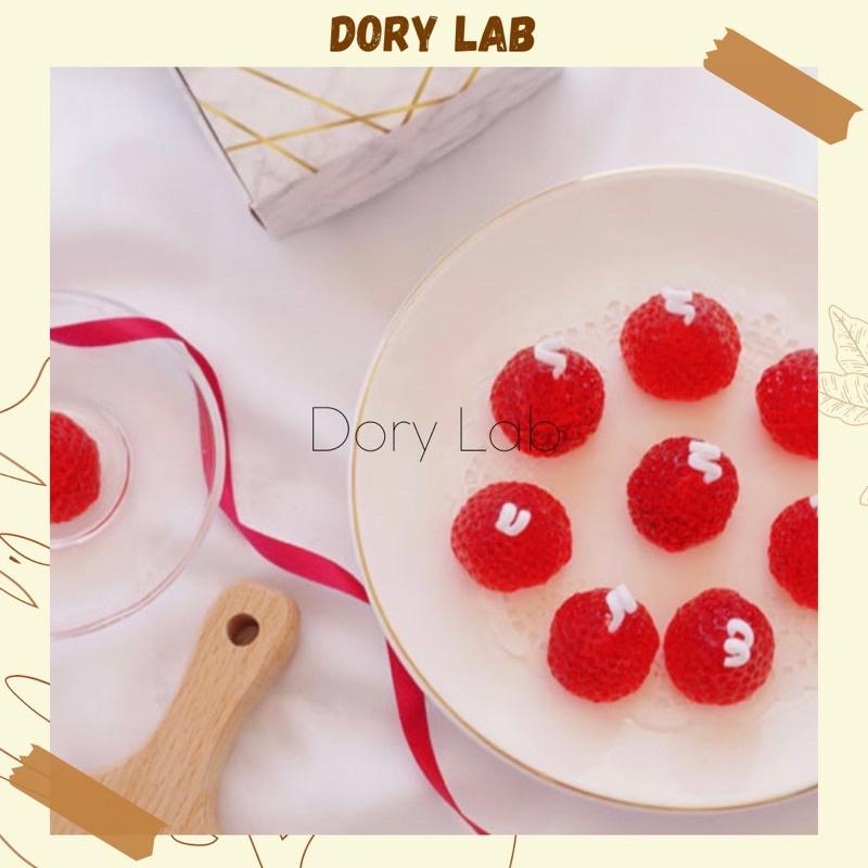 Nến Thơm Quả Dâu Tây Size Mini Thạch Jelly Không Khói, Phụ Kiện Decor Chụp Ảnh - Dory Lab