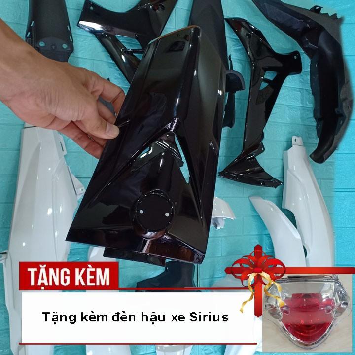 Dàn áo xe dành cho SIRIUS , nhựa ABS nguyên sinh cao cấp màu TRẮNG phanh cơ kèm Củ hậu xe Sirius