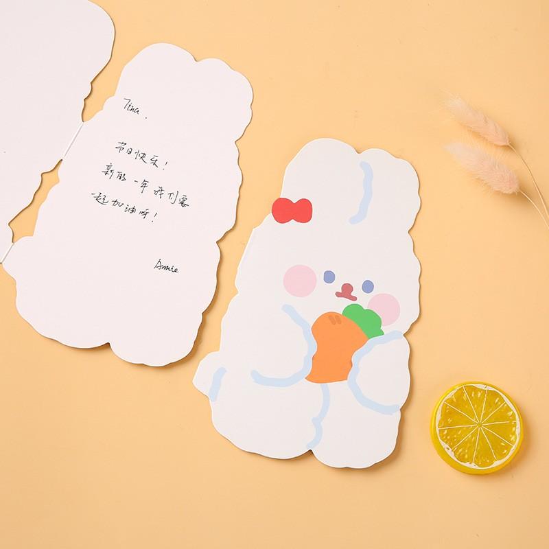 Q977 Thiệp cute Kích thước 15CMX11CM chúc mừng 8-3, 20-11, Sinh Nhật, Lễ lạt, Cảm Ơn , Tình Yêu in hình hoạt hình