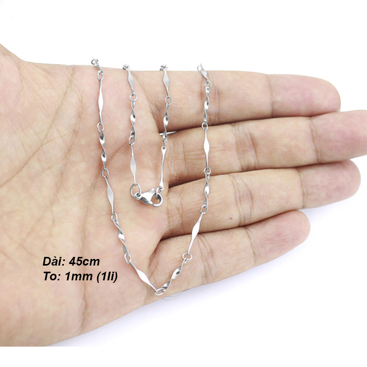 Dây chuyền nữ kiểu dây xoắn 1li WDC007 Không đen không gỉ sét