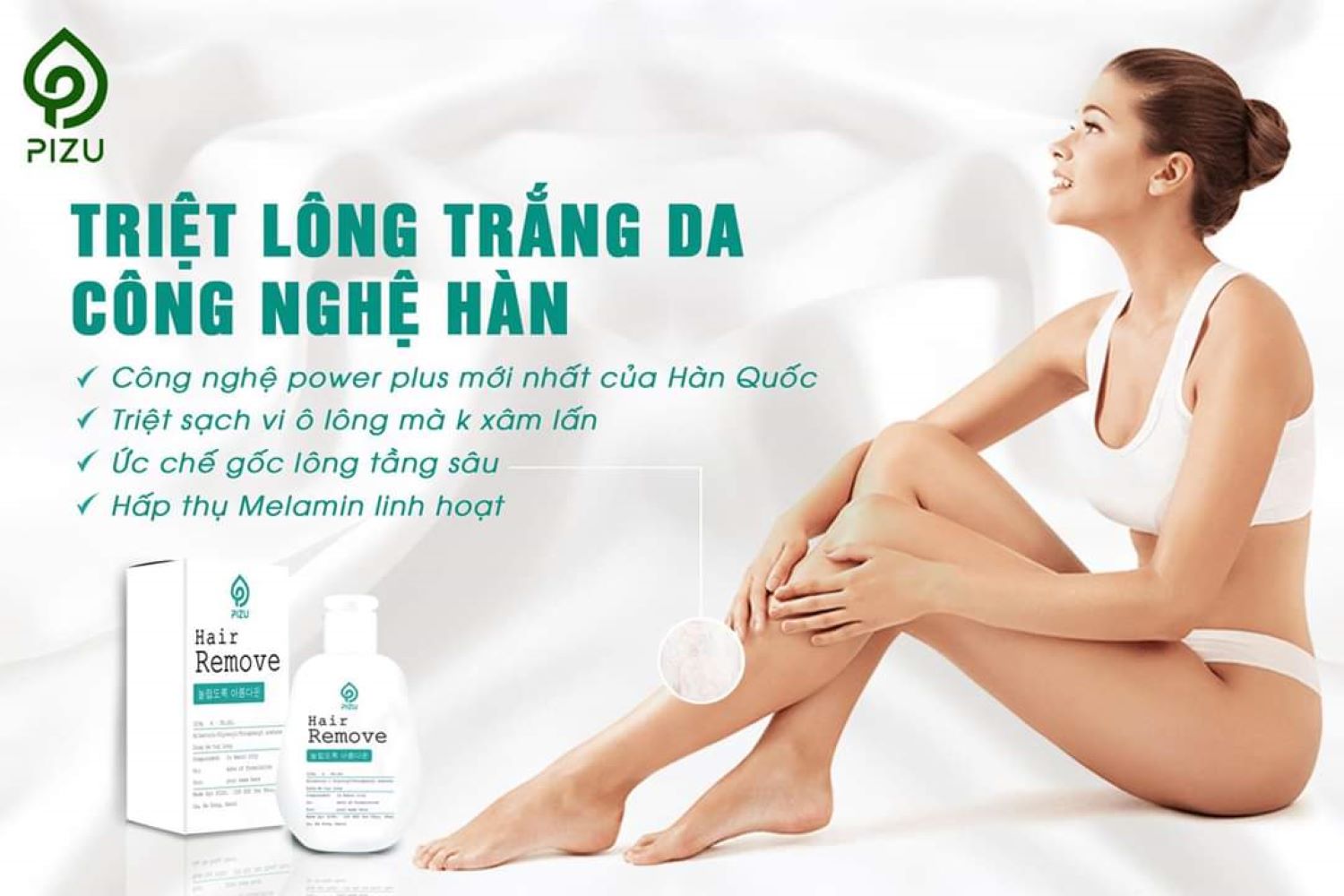 Kem tẩy lông bikini vùng kín Hair Remove công nghệ Power Plus của hàn Quốc 120g không gây kích ứng, an toàn cho mọi loại da và cho cả da nhạy cảm nhất