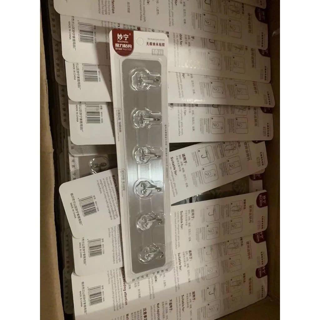 Móc Dán Tường Inox Dài 6 Móc Chịu Lực/Thanh 6 Móc Dán Tường Inox Dài Chịu Lực Treo Tường