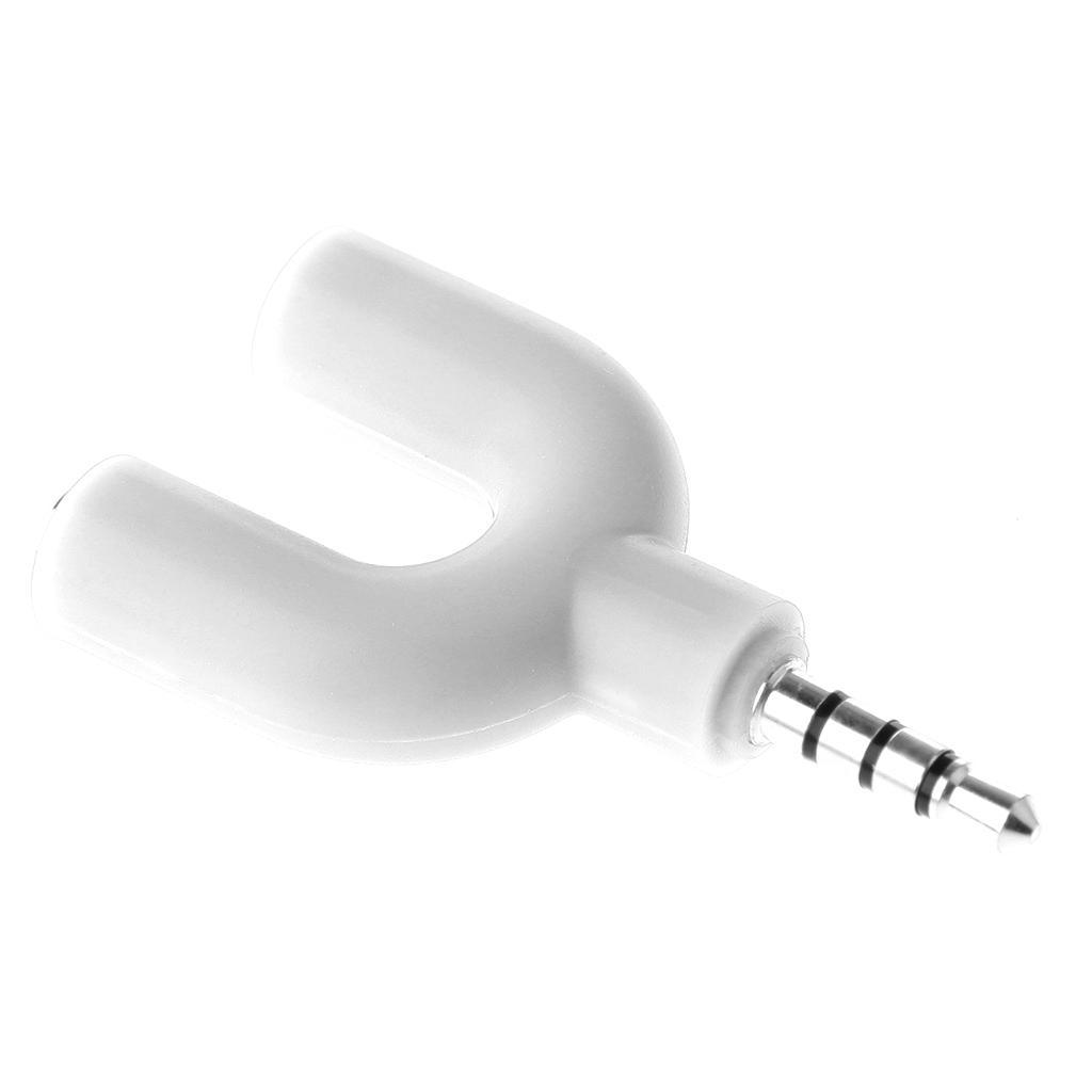 3.5mm Audio Splitter Adapter for Headphone Headset PC Smartphone White