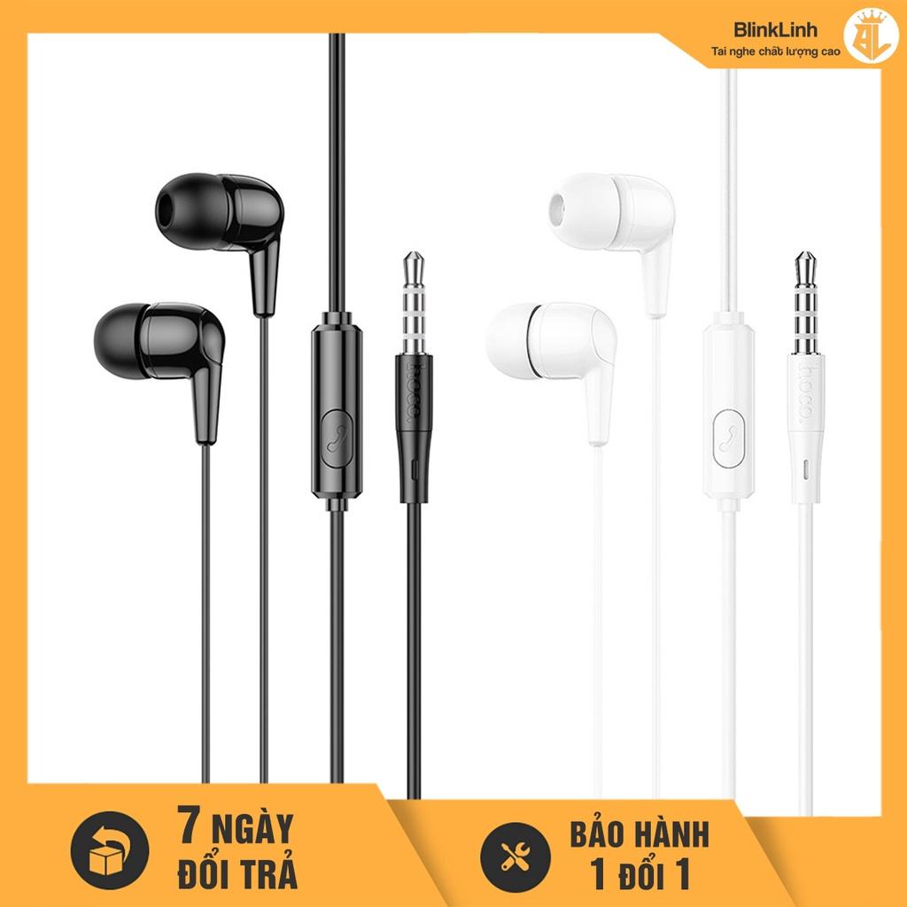 Tai nghe H.O.C.O có dây giá rẻ jack 3.5mm chân tròn, tai nghe màu trắng, màu đen,Tai nghe có mic giá rẻ