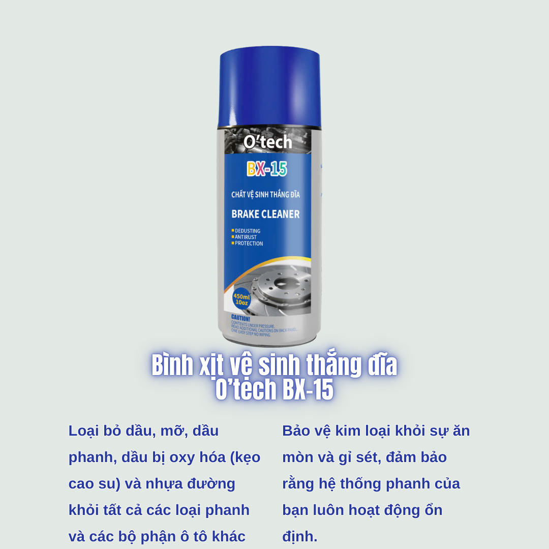Bình xịt vệ sinh thắng đĩa O'tech BX-15 - Hàng Chính Hãng