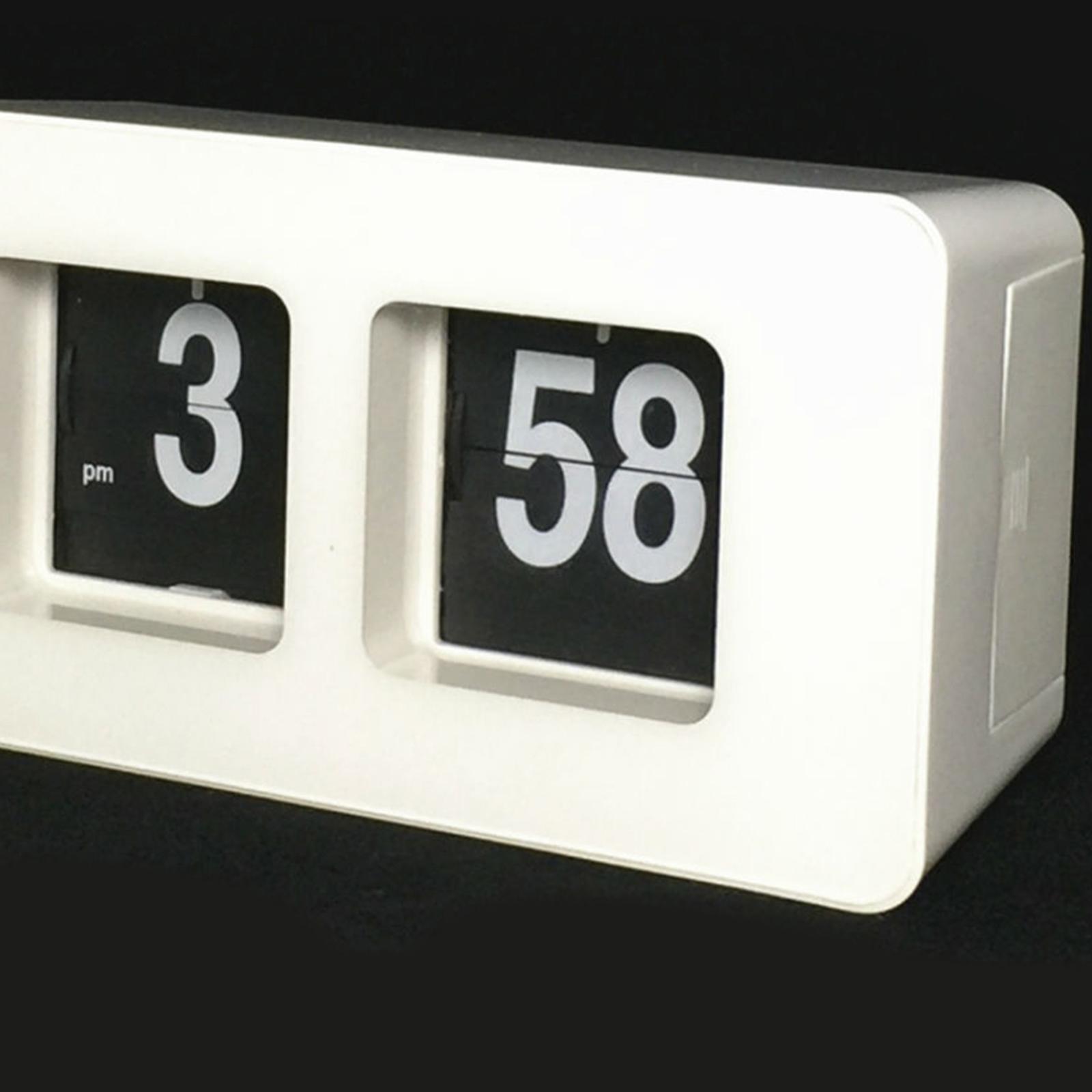 Auto Flip Clock Desk Clock Digital Battery Operated Table File Down Page Clocks Non Ticking Silent Sweep for Bedroom Living Room Decor Home Office