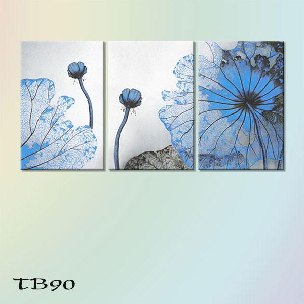 Bộ 3 tranh tranh trí “sen xanh” – W276