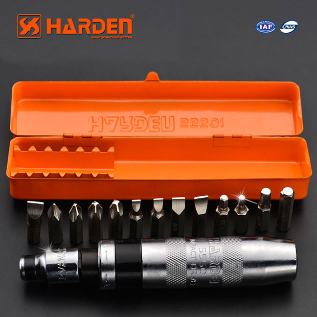 Bộ Tô Vít Đóng 14 Chi Tiết HARDEN 550641, Hàng Chính Hãng, Tay Cầm Làm Bằng Thép Công Cụ Tôi Luyện, Bits làm bằng Thép CRV, Mạ Điện Chống Gỉ, Độ Cứng Cao. Sản Phẩm Đựng Trong Hộp Sắt Tiện Lợi Và Bề Đẹp. Kích Thước 20 x 8 x 6 Cm