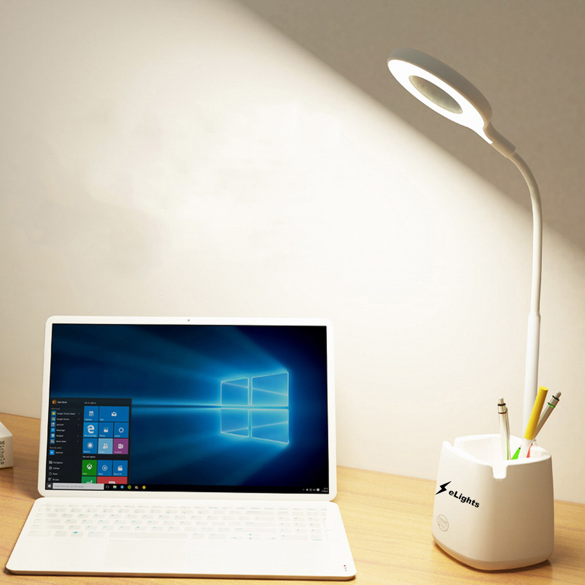 Đèn Bàn Học Đọc Sách, Làm Việc LED Chống Cận, Cảm Ứng Tích Điện Pin 2500mAh Elights BT-618