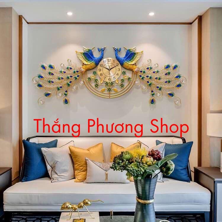 Đồng Hồ Treo Tường Trang Trí Chim Công Uyên Ương TP-078