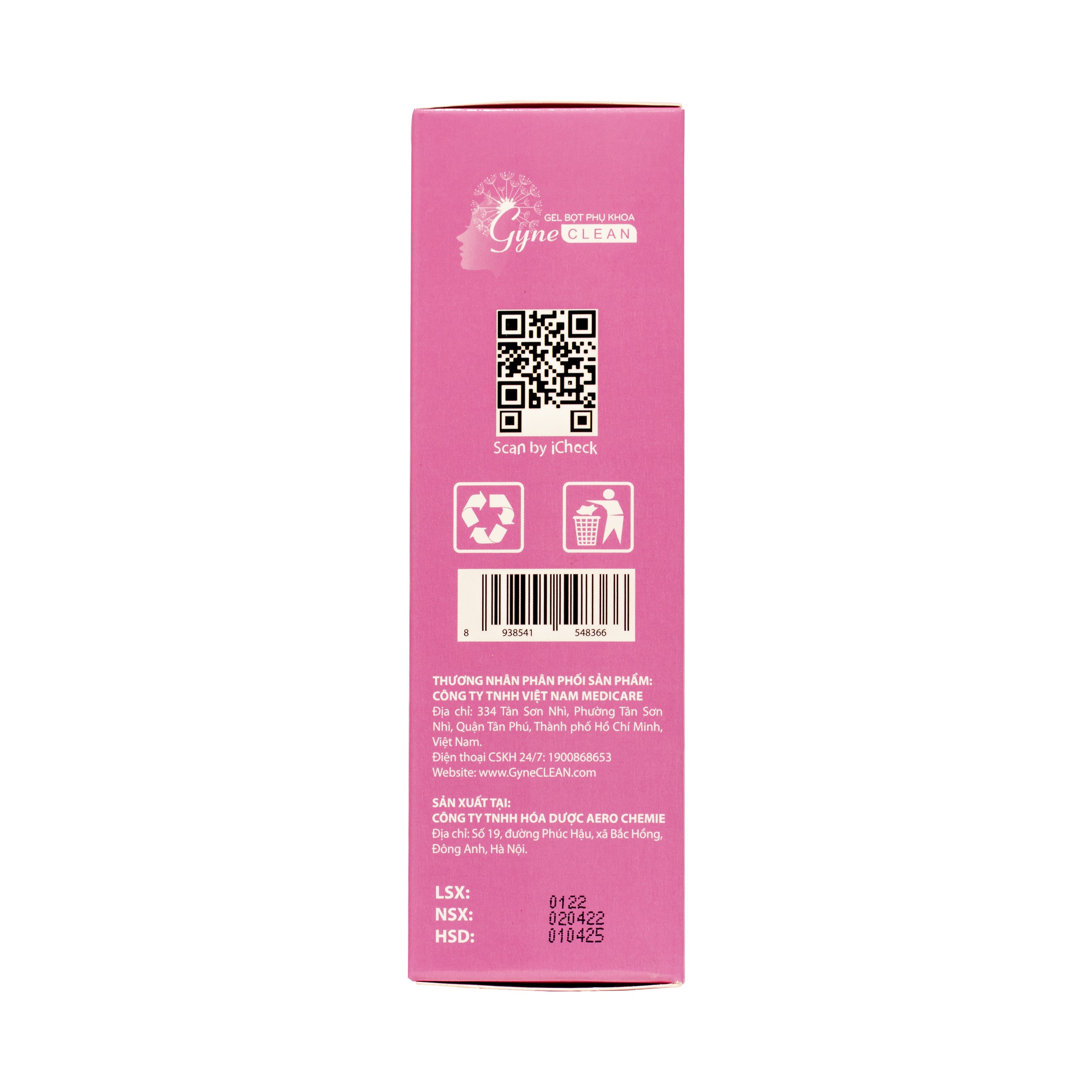 Bọt phụ khoa Việt Nam Medicare-GEL BỌT PHỤ KHOA Gyne CLEAN