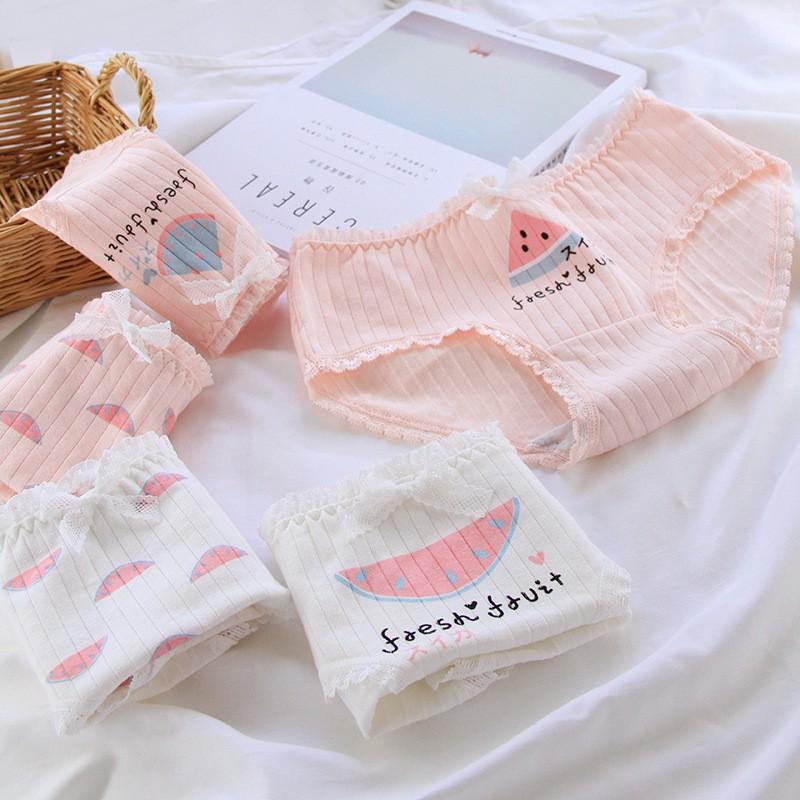 Quần Lót Nữ Cotton Kháng Khuẩn Hình Dưa Hấu Xuất Hàn Hàng Loại Đẹp.