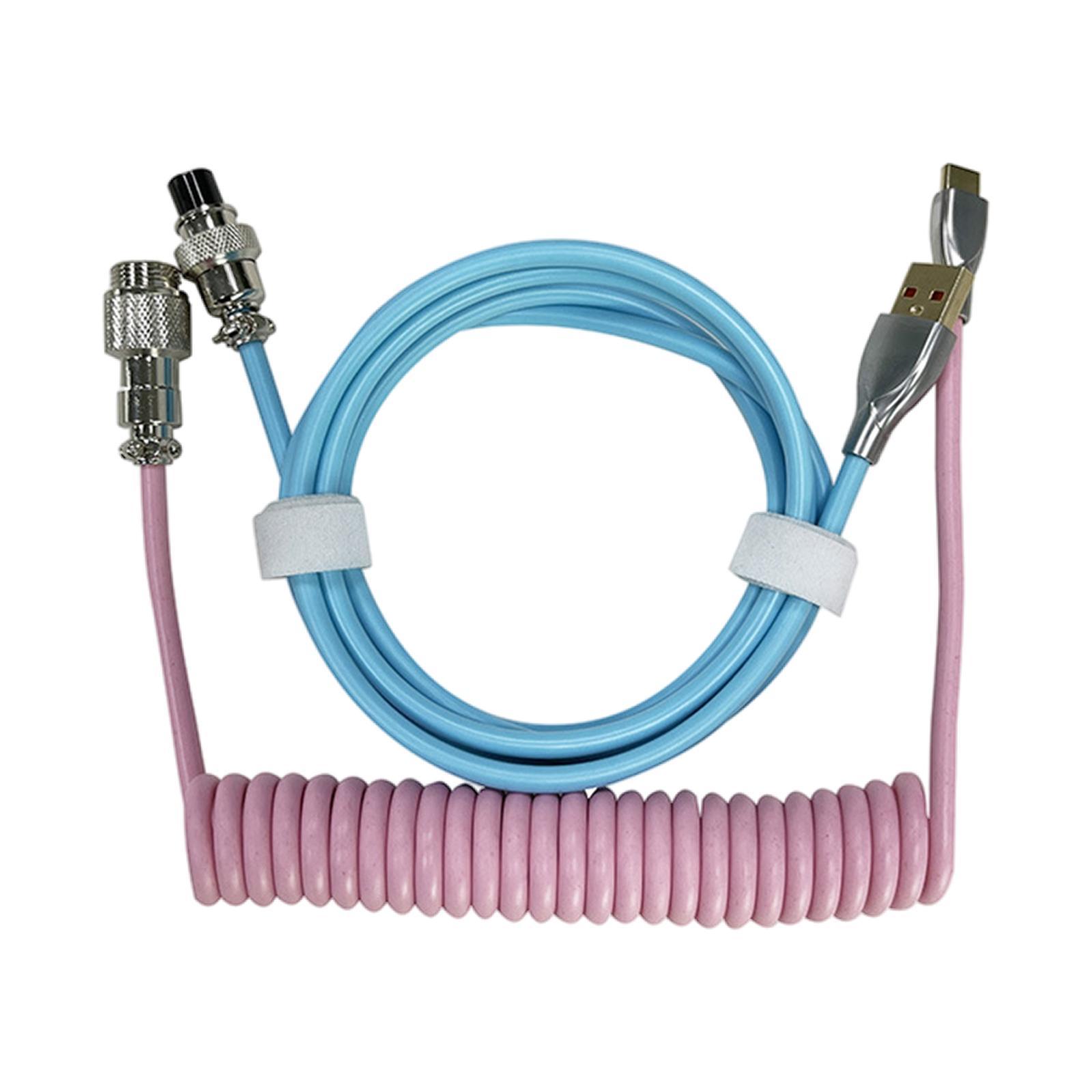 Coiled USB C Cable Wire, for Laptop Flexible USB A to USB C for Mechanical Keyboard