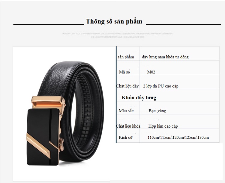 Thắt Lưng Da Khóa Kim Loại Chống Dị Dành Cho Nam Phong Cách Lịch Lãm Sang Trọng C2