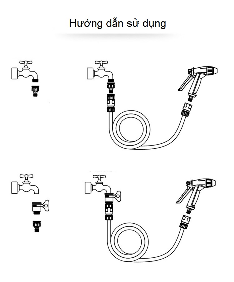 Vòi xịt rửa xe QM1 ( ÁP LỰC CỰC MẠNH, DÂY DÀI TỐI ĐA 30M  ) - DÂY