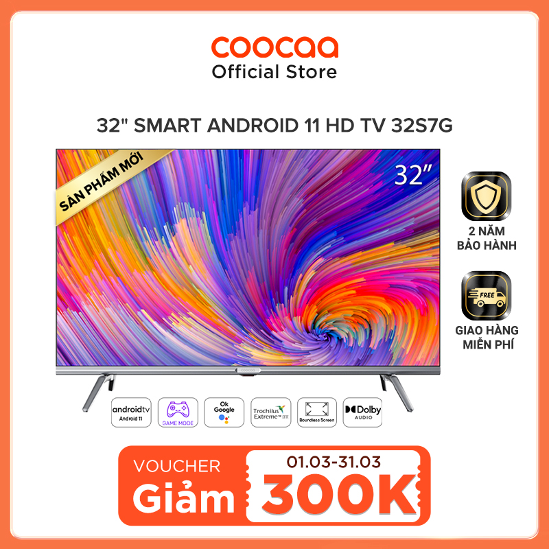 Android SMART TV Coocaa 32 inch - Model 32S7G Android 11.0 (Model 2020) - Hàng chính hãng