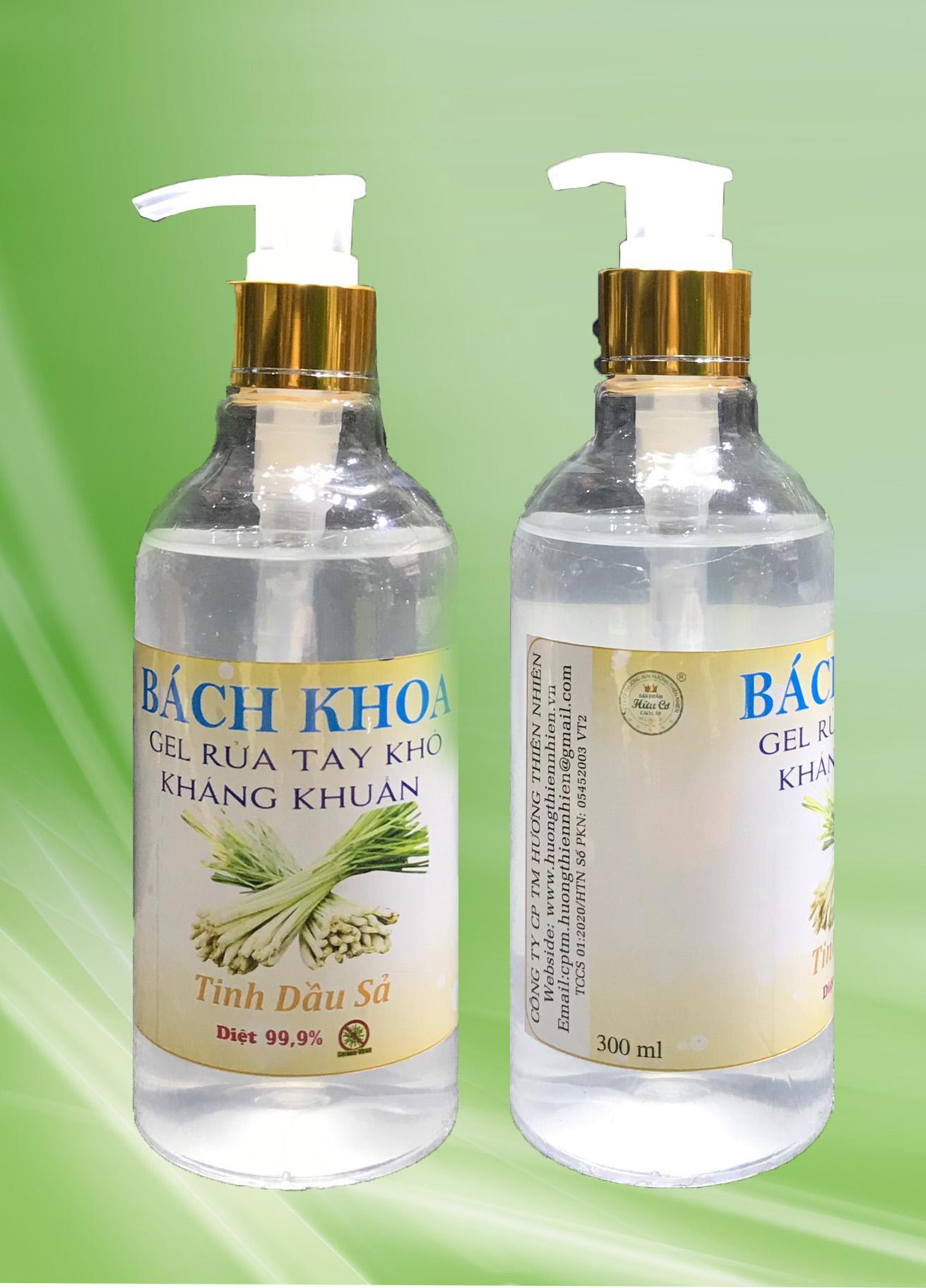 Gel Rửa Tay Khô Kháng Khuẩn Bách Khoa Hương Tinh Dầu Sả (300 ml)