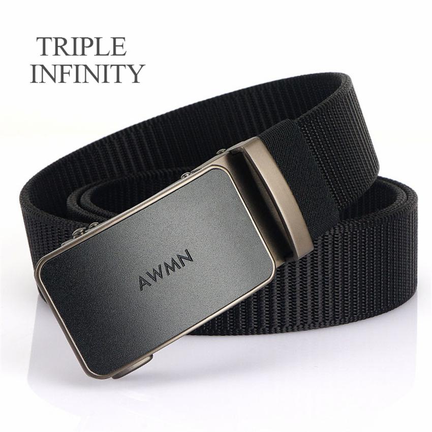 Thời Trang Nylon Thắt Lưng Nam 3.4Cm Chiều Rộng Kim Loại Khóa Tự Động Thể Thao Ngoài Trời Đa Chức Năng Chiến Thuật Thiết Kế Dây Lưng Nam Da Bò