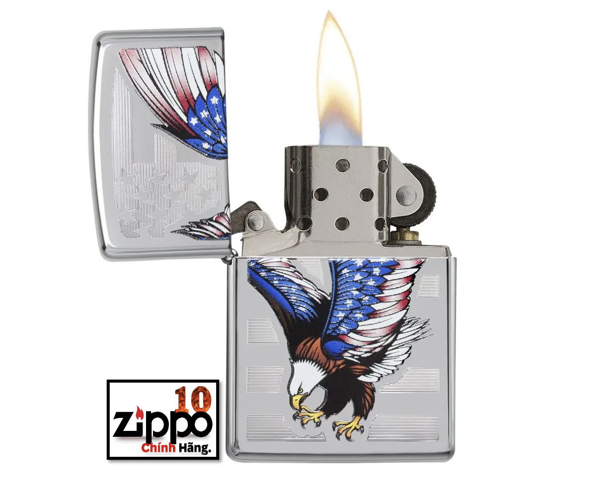 Bật lửa ZIPPO 28449 Eagle Flag - Chính hãng 100%