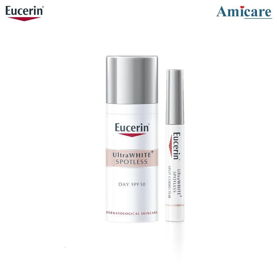 Combo Eucerin Kem Dưỡng Và Tinh Chất Giảm Thâm Nám Ultrawhite+ Spotless Day 50ml & Spot Corrector 5ml