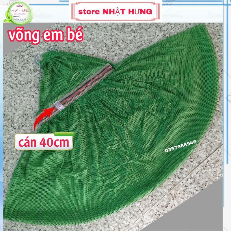 Võng lưới cán thép cho bé, đầu cán thép 40cm chất vải dày rộng phù hợp với khung em bé