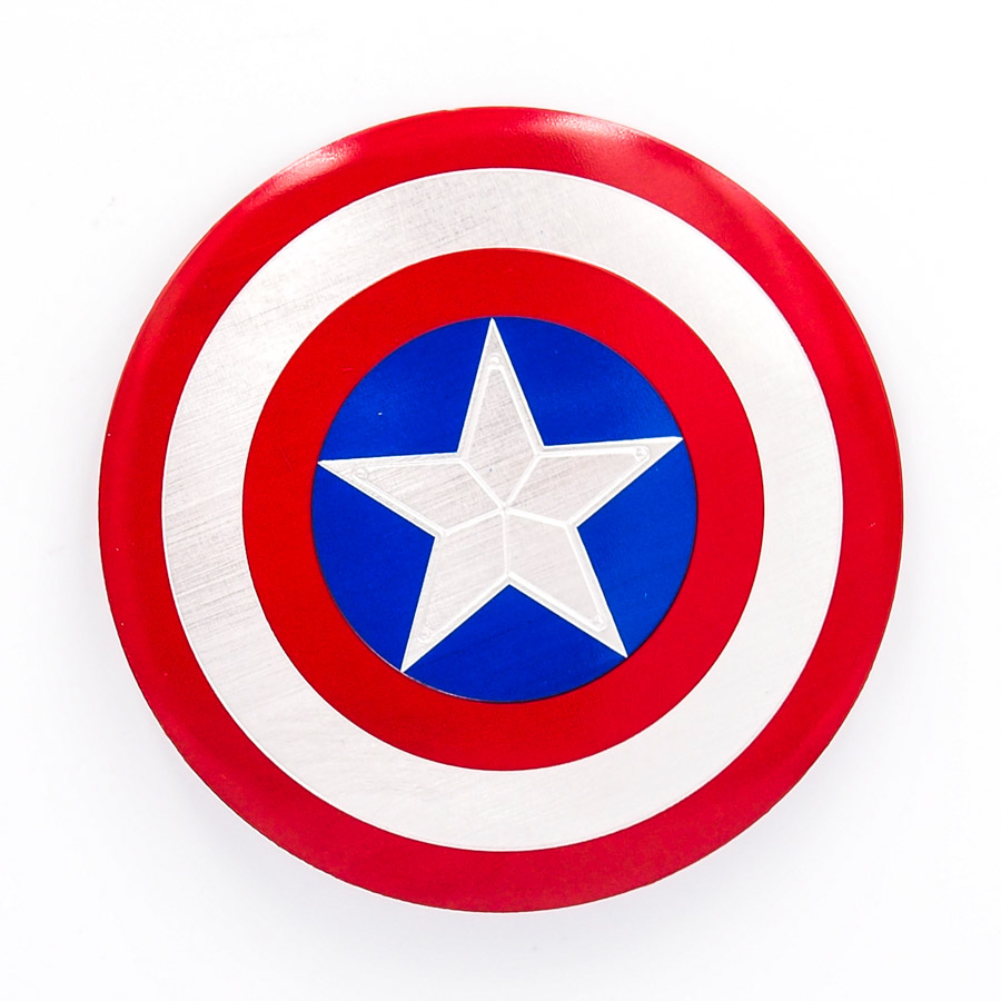 Sticker hình dán metal kim loại - Khiên ngôi sao Captain America 7.5cm