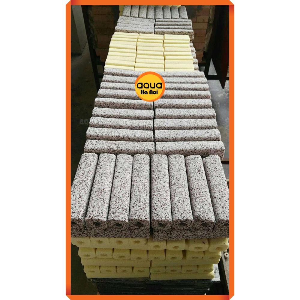 Thanh sứ lọc hoa mai muối tiêu - Vật liệu lọc làm trong nước hồ cá Koi, cá rồng, thủy sinh 4*4*16 cm