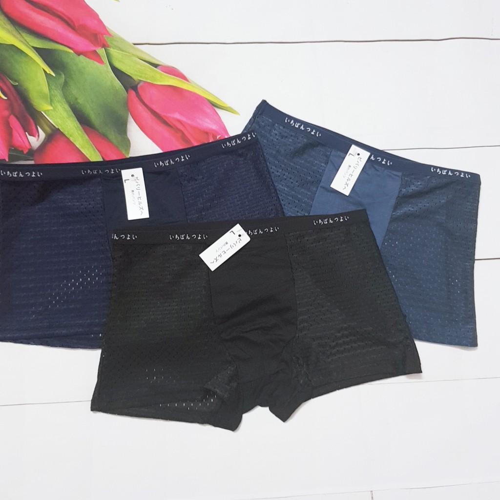 combo 4 chiếc quần lót đùi ( boxer) nam thông hơi co dãn thoáng mát