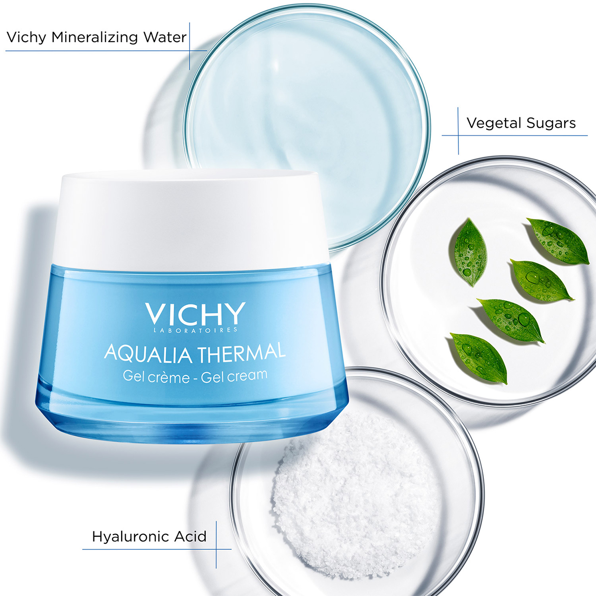 Gel Dưỡng Ẩm Giúp Da Dịu Mát Cho Da Thường, Da Hỗn Hợp & Da Nhạy Cảm Vichy Aqualia Thermal Rehydrating Gel Cream (50ml) - MB066000