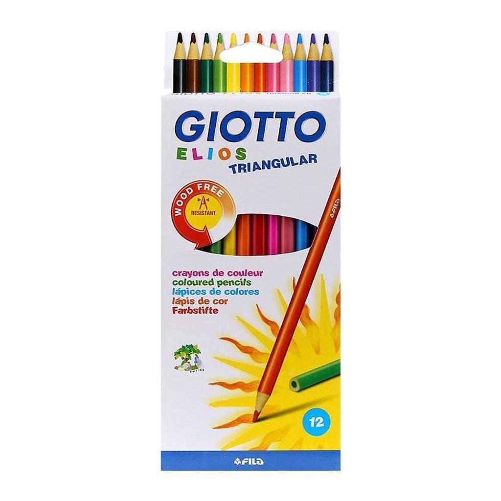 Bút chì màu nhập khẩu Italy Giotto Elios Triangular - Hộp 12 màu