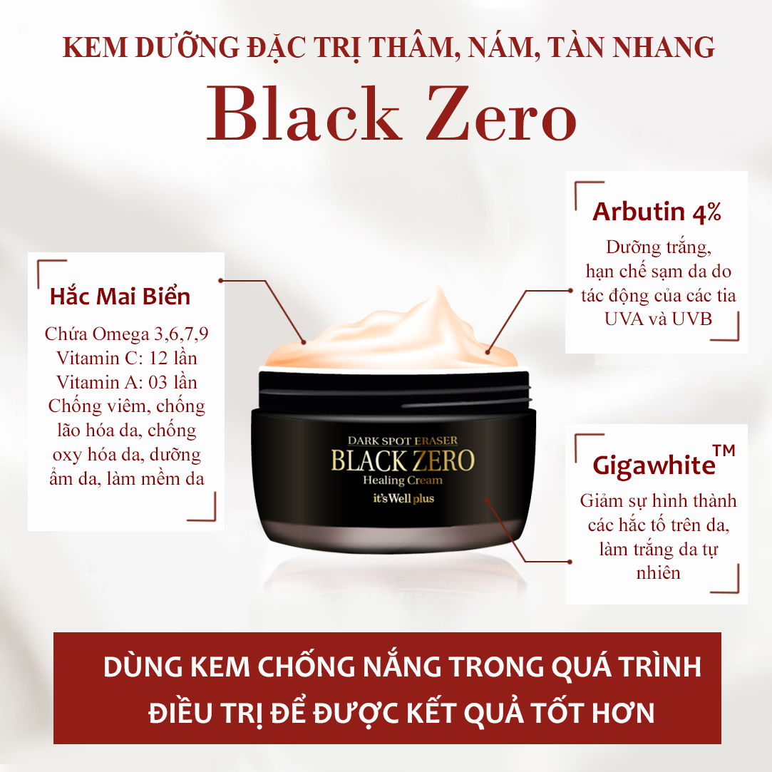 Kem Dưỡng Da Xóa Thâm Nám It's Well Plus Dark Spot Eraser Black Zero Healing Cream (30g)