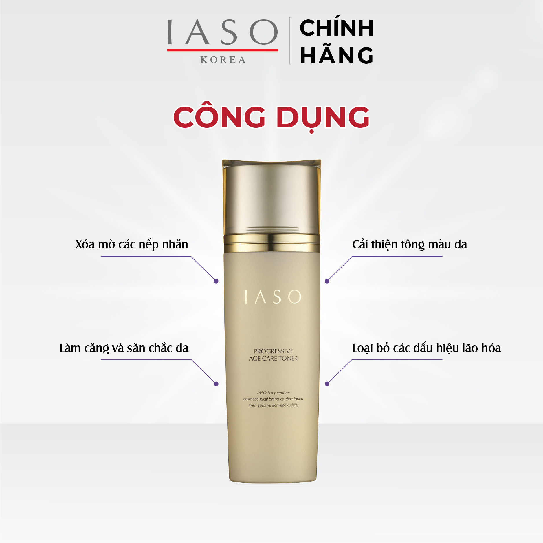 I17 Nước hoa hồng ngăn ngừa lão hóa IASO Progressive Age Care Toner 180ml