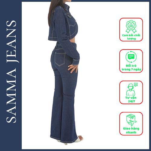 Áo khoác bò nữ CROTOP A10, Quần Jean Nữ dáng đứng, siêu hách dáng vải Co Giãn Cao Cấp - thương hieu Samma Jeans.