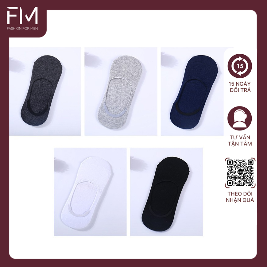 Tất vớ lười nam nữ, vớ có đệm cao su chống trượt, vải cotton cao cấp mềm mịn - FORMEN SHOP - FM3CA055