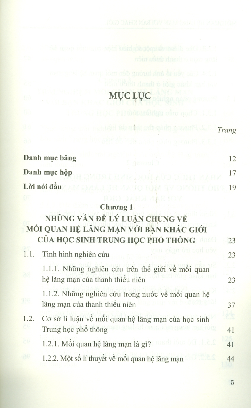 Mối Quan Hệ Lãng Mạn Với Bạn Khác Giới Của Học Sinh Trung Học Phổ Thông (Sách chuyên khảo) - Viện Tâm Lý Học - Nguyễn Thị Phương Hoa (Chủ biên)