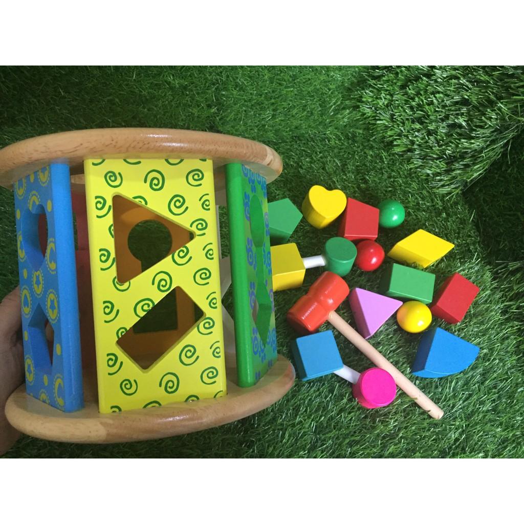 Bộ Đồ Chơi Đập Bóng Kết Hợp Thả Khối Hình Trụ