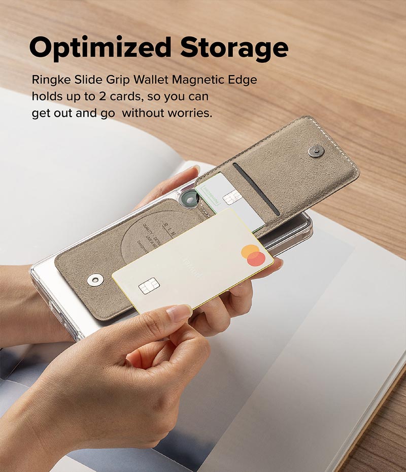 Ví kiêm giá đỡ RINGKE Slide Grip Wallet Magnetic Edge - Hàng Chính Hãng