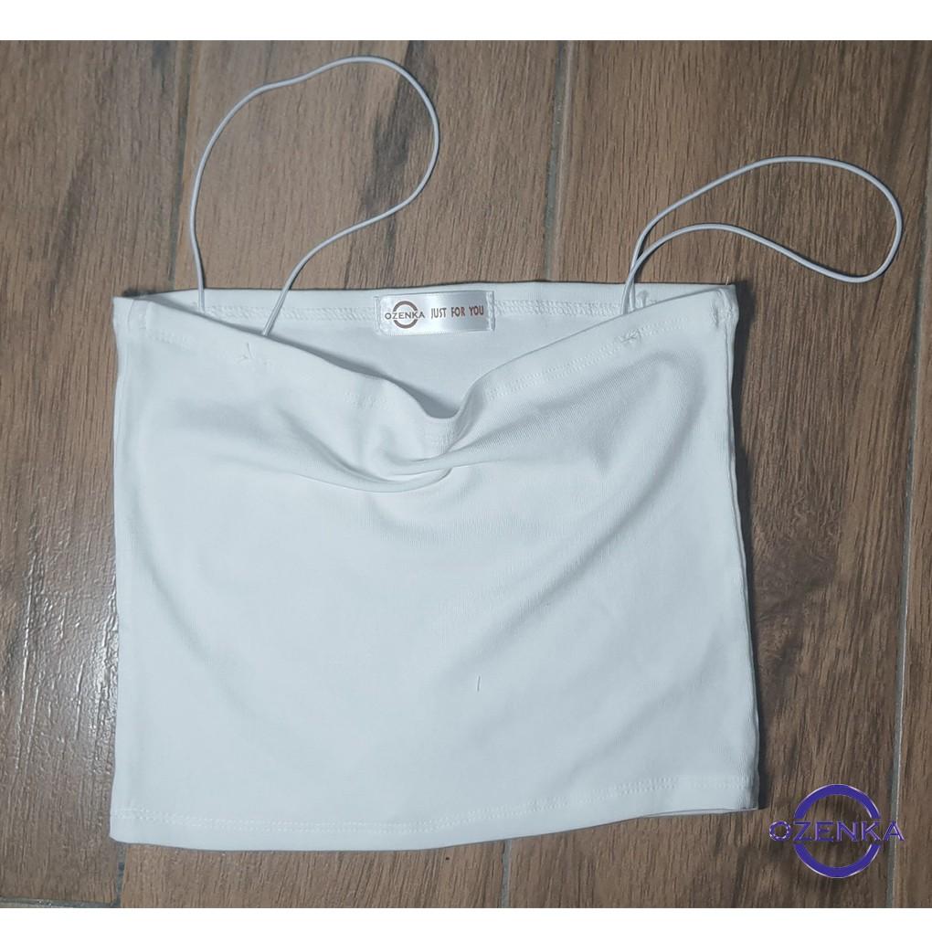 Áo 2 dây sợi bún thun gân đẹp 100% cotton đen trắng , áo croptop ôm mặc trong siêu mát DA099