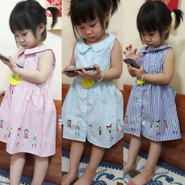 Váy bé gái vải kate nhẹ nhàng cho bé từ 1-7tuoi