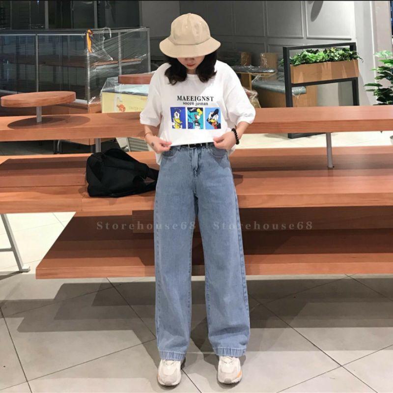 Quần Jeans ống rộng Ulzzang
