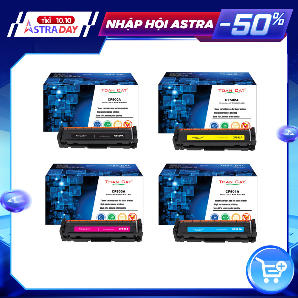 Hộp mực in Toàn Cát CF500A - CF501A - CF502A - CF503A dùng cho máy in HP Color LaserJet M254, M280, M281 - HÀNG CHÍNH HÃNG