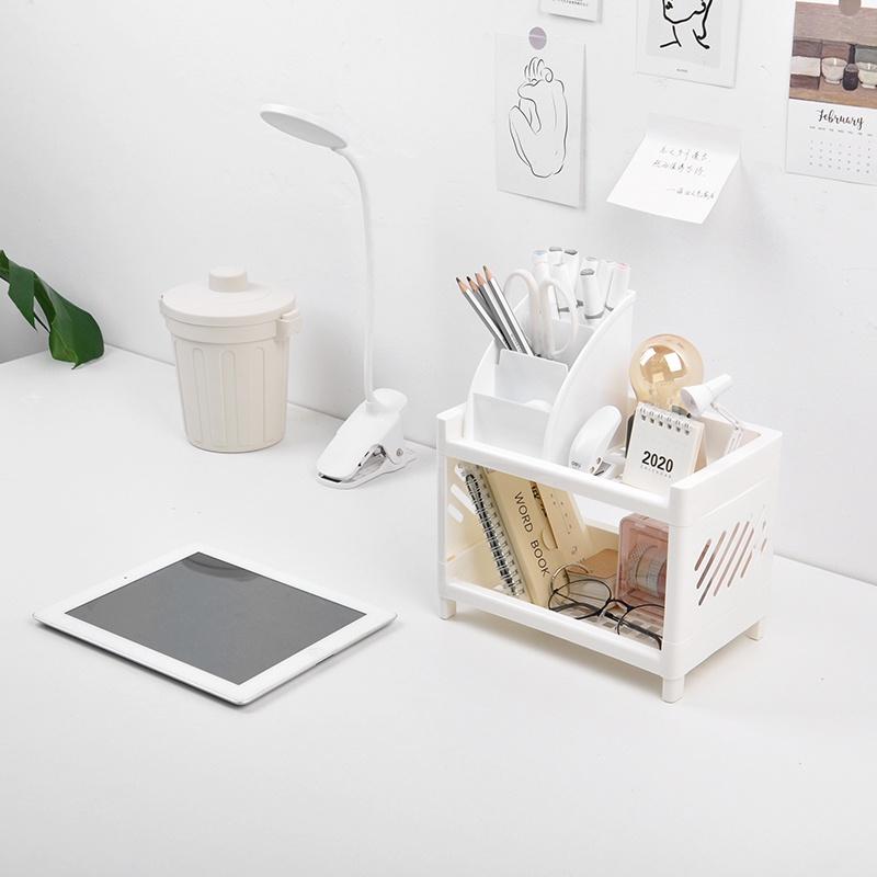 Kệ Nhựa Mini VUÔNG 2 tầng desk decor bàn học