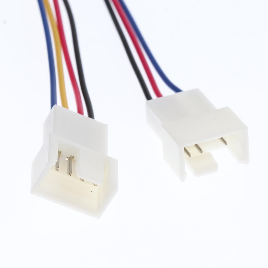 10 Inch 2 Way 3/4 Pin Y Splitter Adapter Cable for PWM Fans in The CPU PC Case