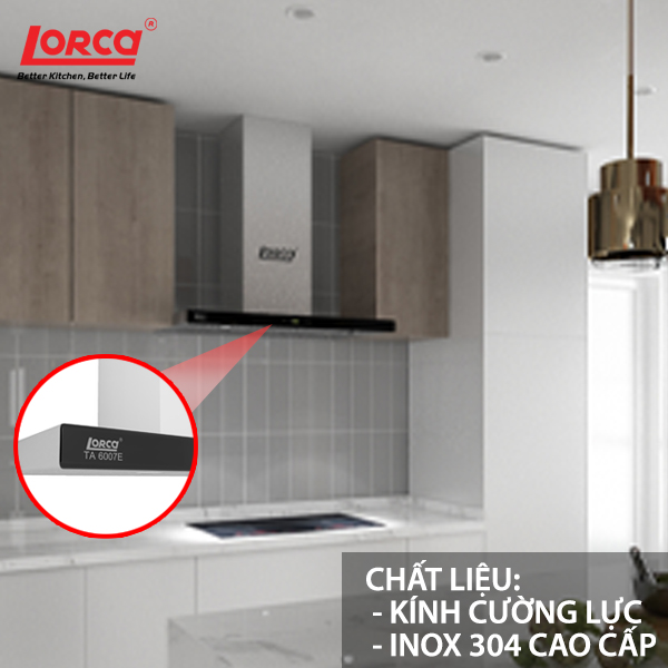 Máy Hút Mùi Chữ T LORCA TA 6007E - Hàng Chính Hãng Cao Cấp Sức Hút Lớn Tiết Kiệm Điện Chống Ồn