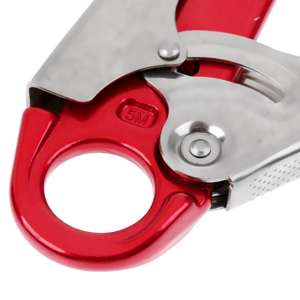 2 Pieces 25KN Safety Fall Protection Spring Snap Hook Rock Climbing Rappelling Rescue Gear Carabiner