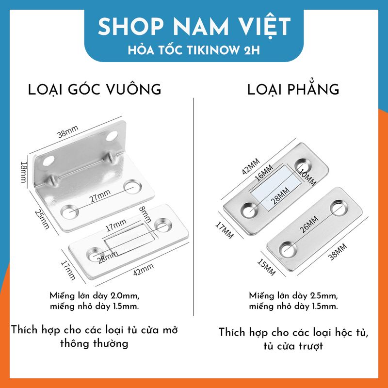 Bộ Nam Châm Dán Cửa Giúp Giữ Cửa Tủ Chắc Chắn, Không Cần Khoan Vít