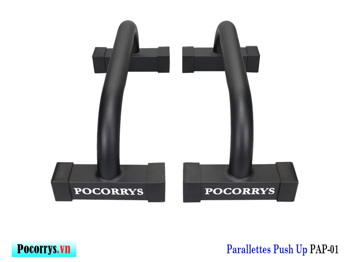 Dụng cụ chống đẩy, hít đẩy, Parallettes Push up Pocorrys PAP-01 cao 18cm, Màu đen/Full Black